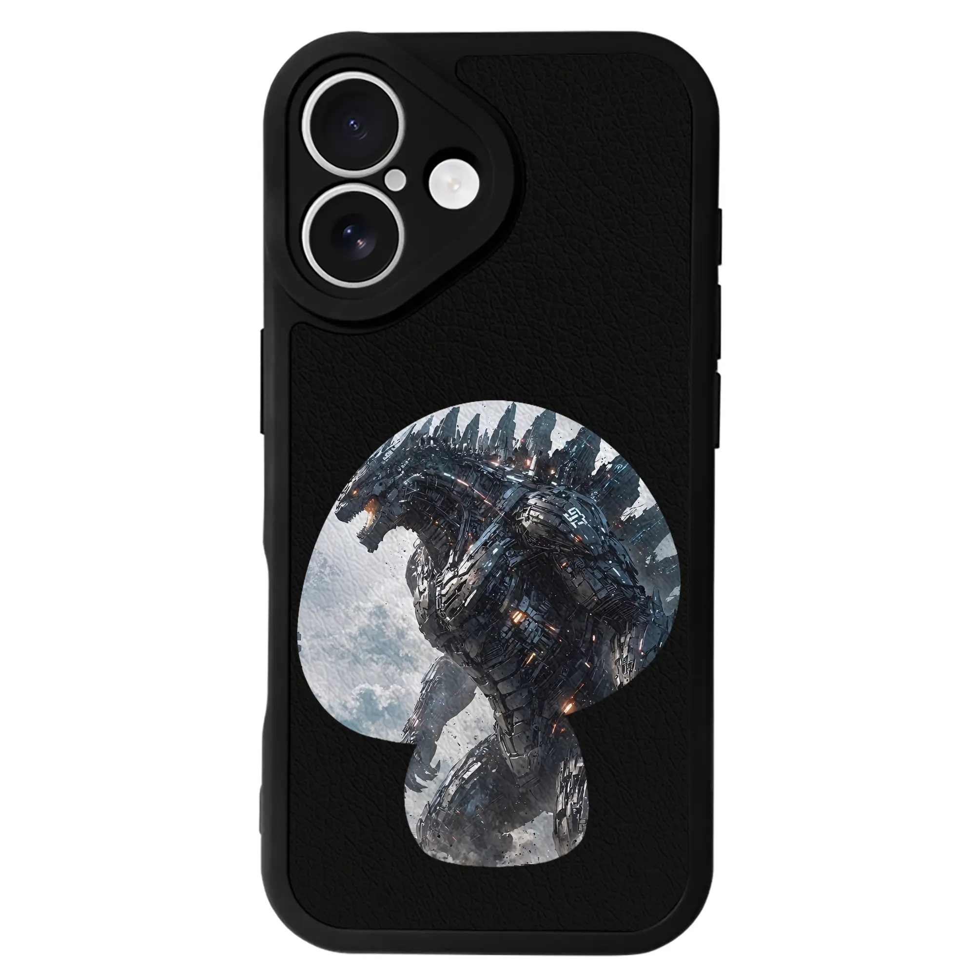 ゴジラ グッズ,メカゴジラ - IPhone 16シリーズ対応 ・ シリコンスマホケース ・ レザー調 ・ 高精度フィット ・ 耐衝撃 ・ ワイヤレス充電対応 ・ 精密カット